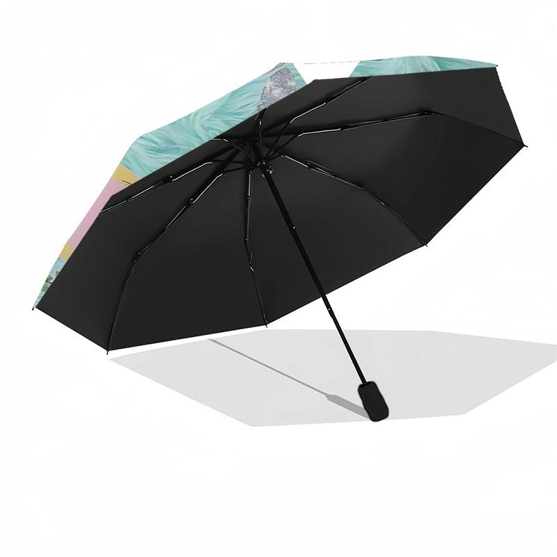 1PC Unicorn Flowers Umbrella-8-Rib Reinforced Portable Folding Travel Suitable for All Seasons Outdoor Daily -Z0490