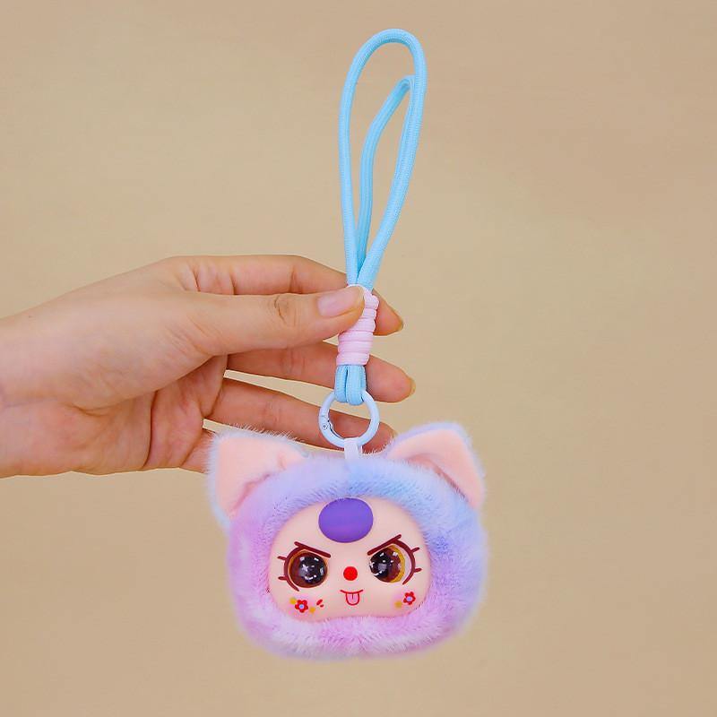 Cute Cat Head Plush Keychain Toy Children Backpack Decoration Gifts Festival