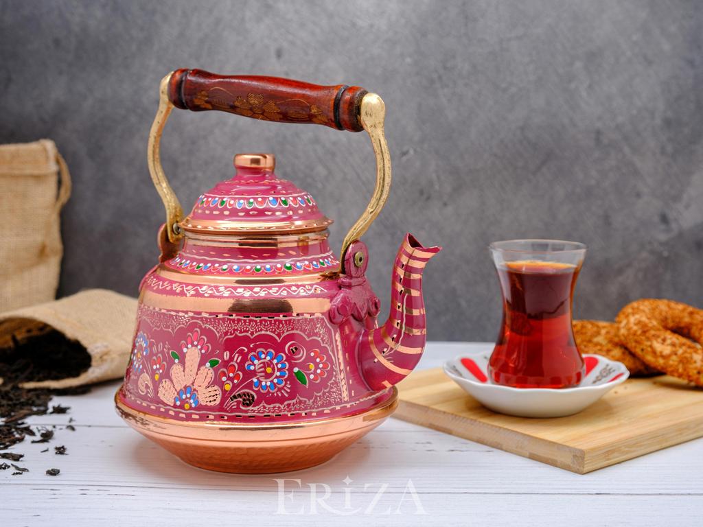 Старинный заварной чайник из цельной кованой меди 1,6 литра 108 унций