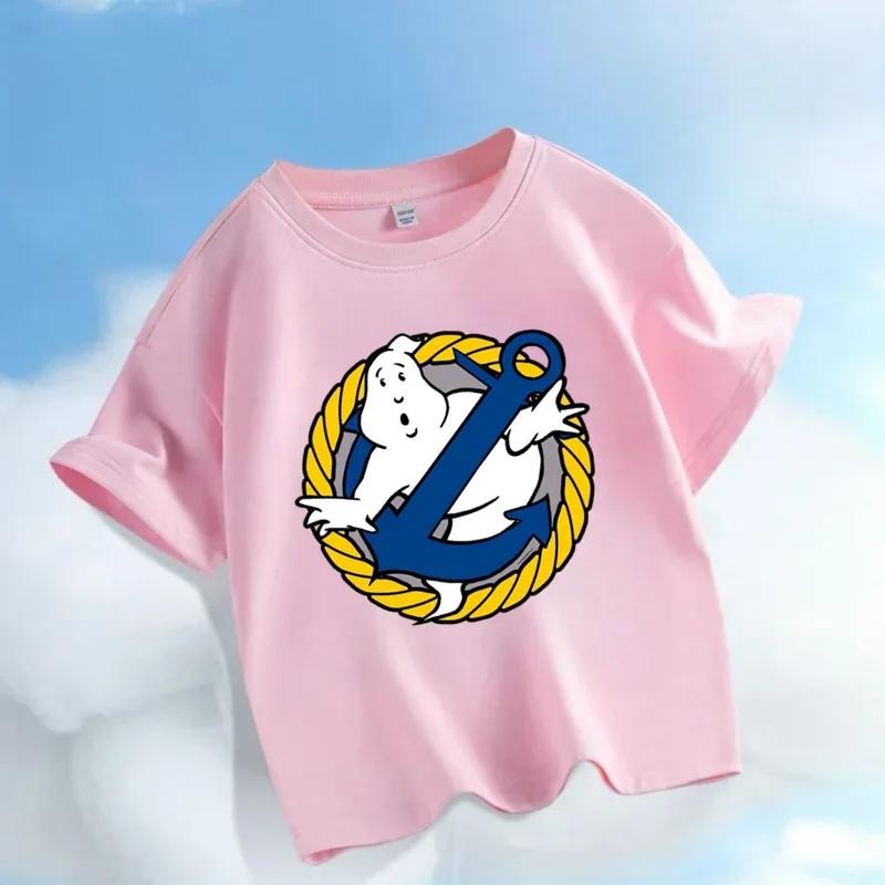 2026 Ghostbusters Daredevil Childrens Comic Game Cartoon Print Boys and Girls Sportswear Casual Shirts Summer Shirts