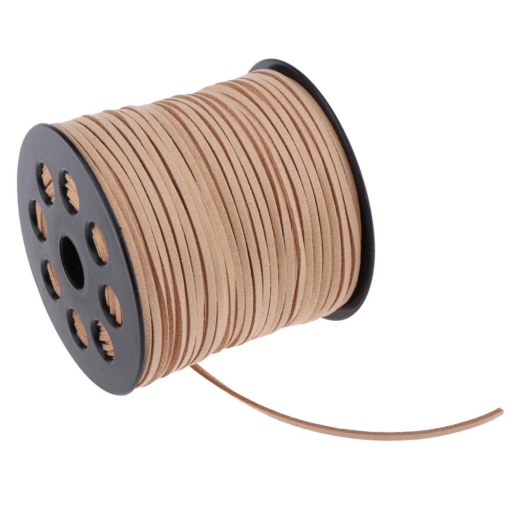 98 Yards 2.7mm Faux Suede Cord String Lace Beading Thread Black