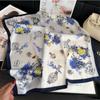 Silk Scarf Blue And White Porcelain Scarf Female Plain And Elegant Printed Square Scarf Retro Scarf Decorative Sun Protection
