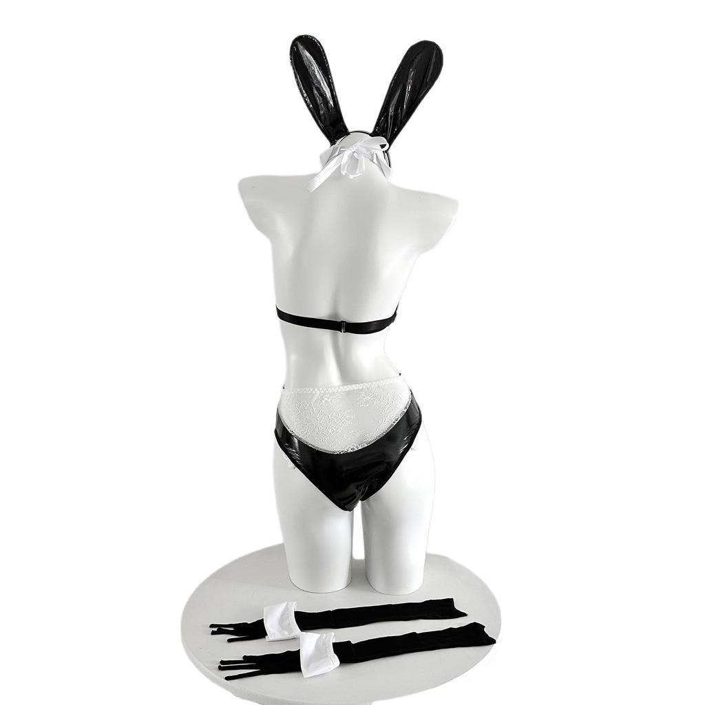 Сексуальный косплей девушки-кролика, кролик, ПУ кожа, моэ, эротическое эротическое нижнее белье, бодико, милый костюм, маскарад, фотография, Хэллоуин, один размер, повязка на голову, топы