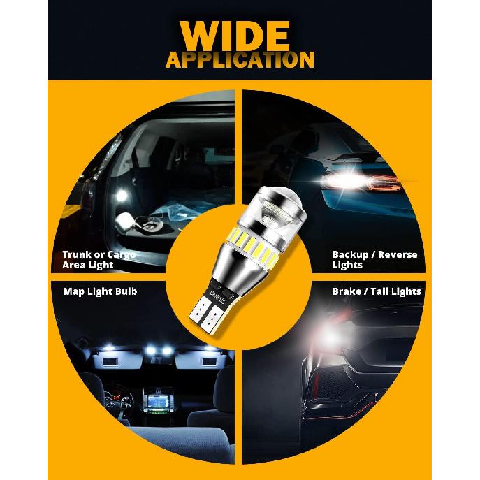 Auxbeam 912 921 LED Bulb for Backup Reverse Light Bulbs, 4000 Lumens 400% Brighter Super Bright Canbus Error Free 906 904 922 W16W T15 LED Bulbs with