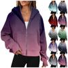Women's Hoodies Long Sleeve Casual Full Zipper Sweatshirts Thumb Hole Sweatshirts Coat Jackets With Pockets
