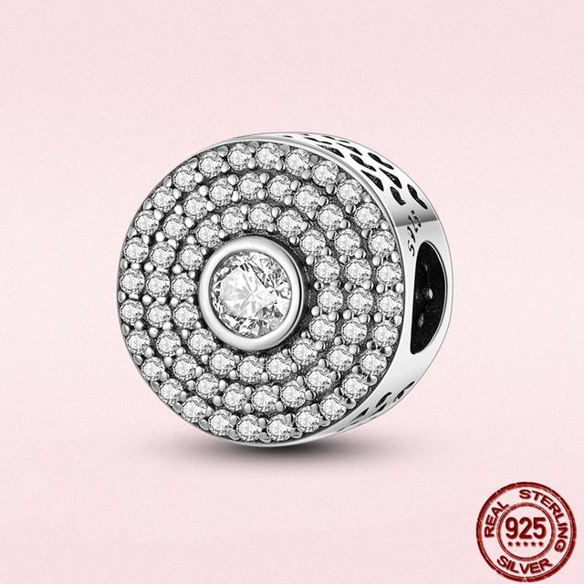 Круглые бусины в виде сердца из стерлингового серебра 925 пробы с изображением животных подходят для оригинального модного браслета-подвески DIY, модное серебро 925 пробы для изготовления ювелирных изделий