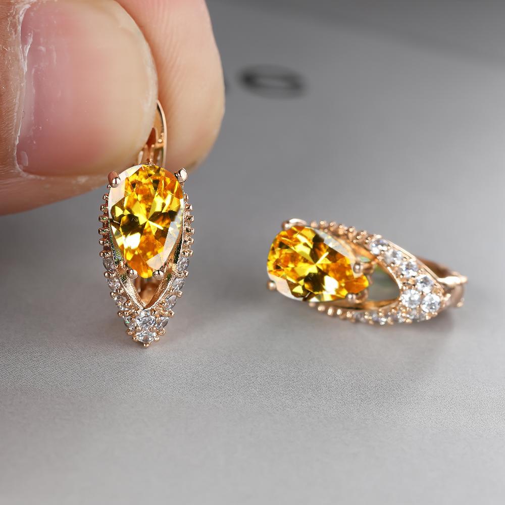 2022 New Geometric Teardrop Cut Green Stone Earrings Temperament Long Drop Trendy Female Earrings