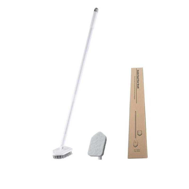 Room Bath Scrubber Cleaning Floor Brush 2 in 1 Replaceable Brush Heads