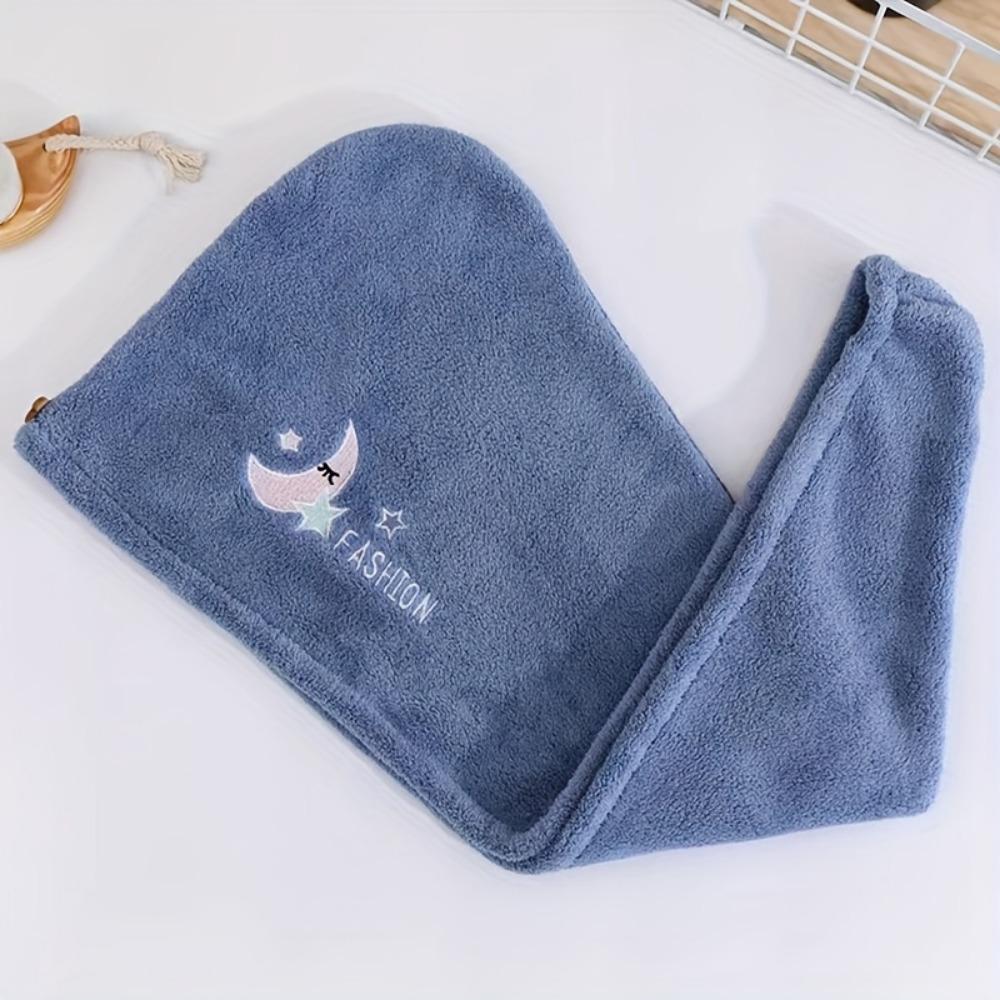 Single/Double Microfibre Hair Towel, Soft Hair Dryer Cap, Bathroom Quick Dry Hair Towel, Women's Super Absorbent Hair Towel, Embroidered Hair Towel
