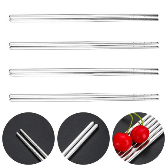 5 пар палочек для еды из нержавеющей стали, высокая твердость, многоразовые, противоскользящие, легкие, металлические палочки для еды, бытовые, термостойкие палочки для еды