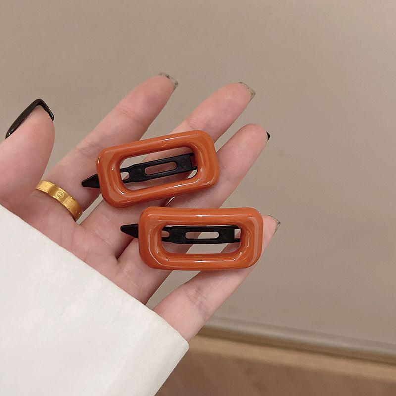2 шт., заколка для волос Mini Bb карамельного цвета, маленькая прямоугольная шпилька, простая заколка Ins Style, заколка с боковой заколкой, головной убор для девочек, аксессуары для волос