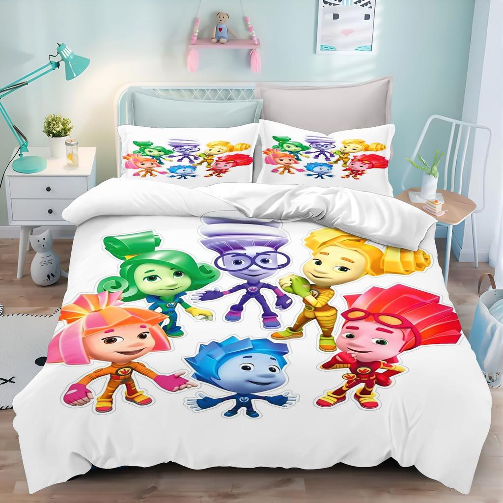 Cartoon The Fixies Bedding Set Kids 3D Print Duvet Cover Set with Pillowcase Bedroom Home Decor Bed Linens Twin Full Queen Size