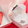 Heart Shaped Ring Gift Box with Soft Flannel Lining Polished Texture Automatic Opening Artistic Engagement Box Romantic Jewelry Storage Box