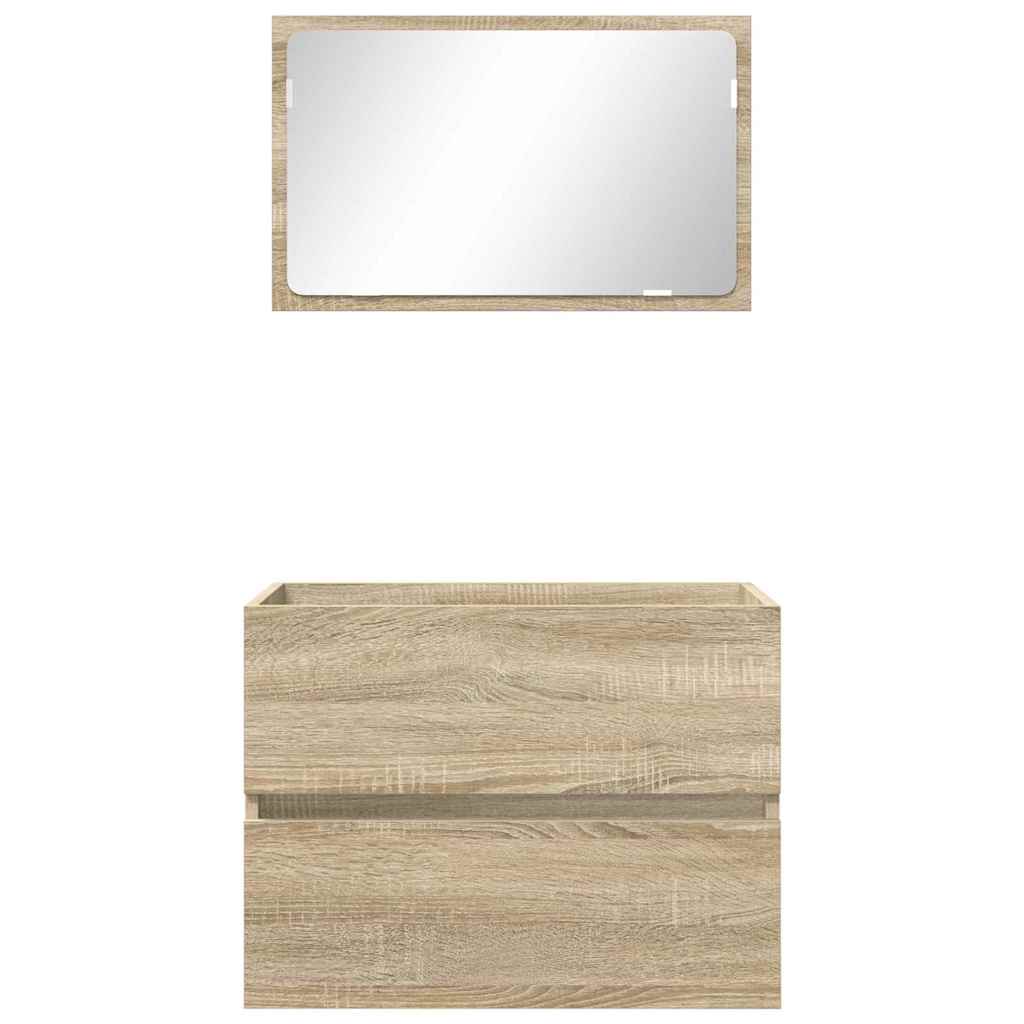Bathroom Furniture Set Sonoma Oak Engineered Wood
