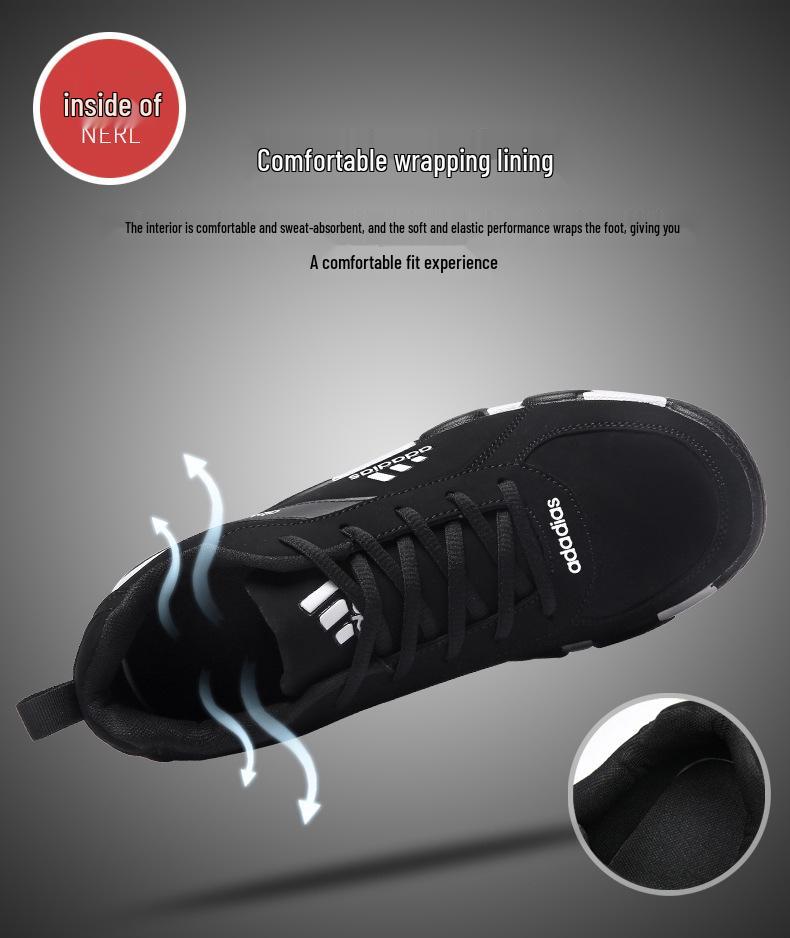 Мужские водонепроницаемые беговые кроссовки Adidas 2025 из кожи и сетки - Повседневные, Модные, Универсальные, Легкие и Официальные.