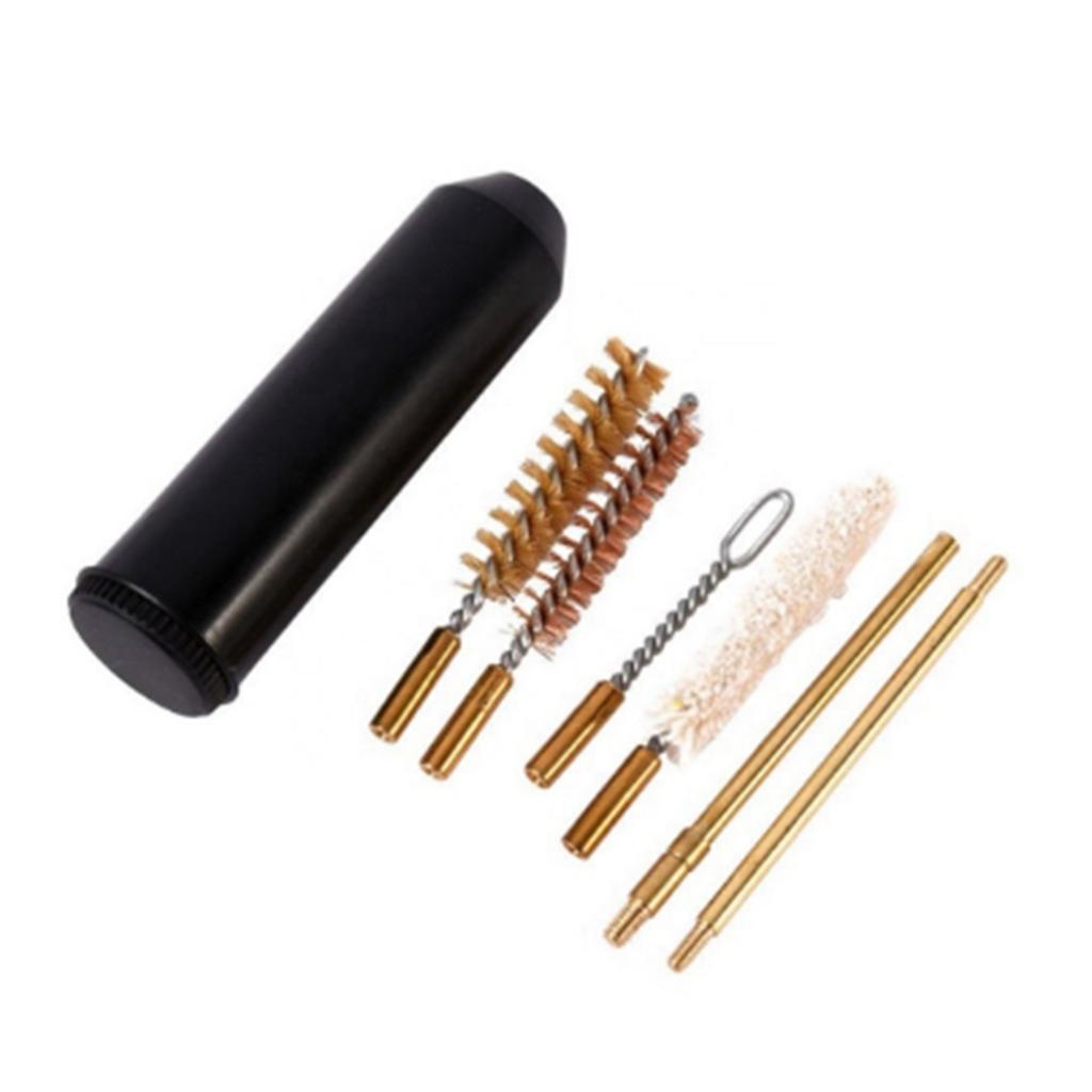 7 Pcs Pocket Size Cleaning Kit with Detachable Brass Rod Hand Gun Rod Brush Lightweight for Outdoors Indoors Adults Cleaning Use