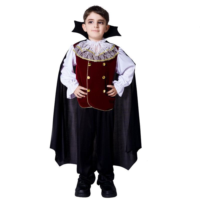 Halloween Cosplay Costume Outfit For Kids Boys Royal Vampire Dracula