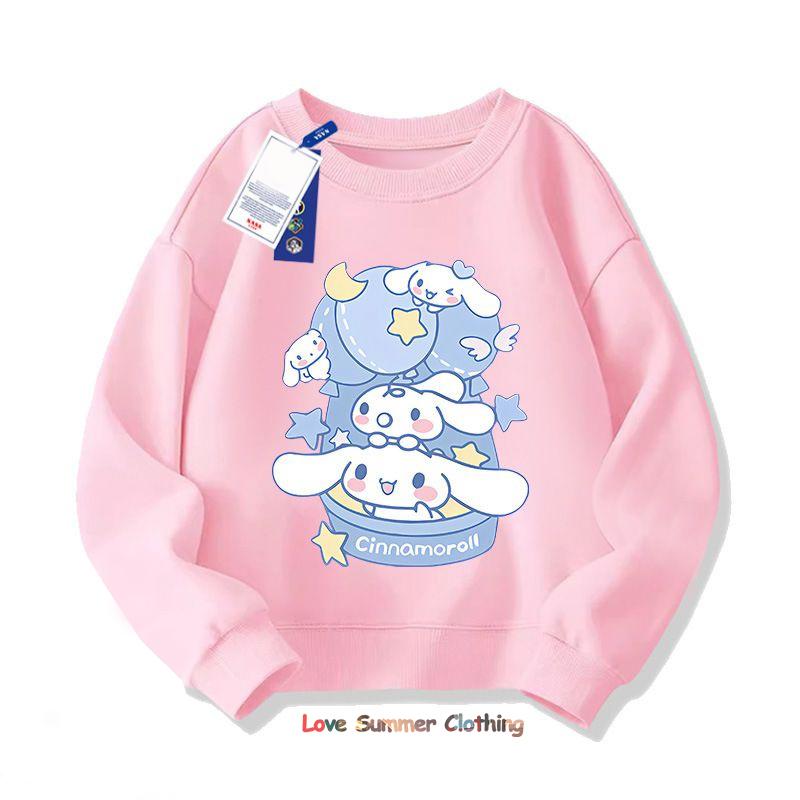 Худи для девочки Милый Свитшот Cinnamoroll Худи Детская Мультяшная Одежда с Собакой Толстовка для Мальчика Худи Повседневный Топ для Малыша
