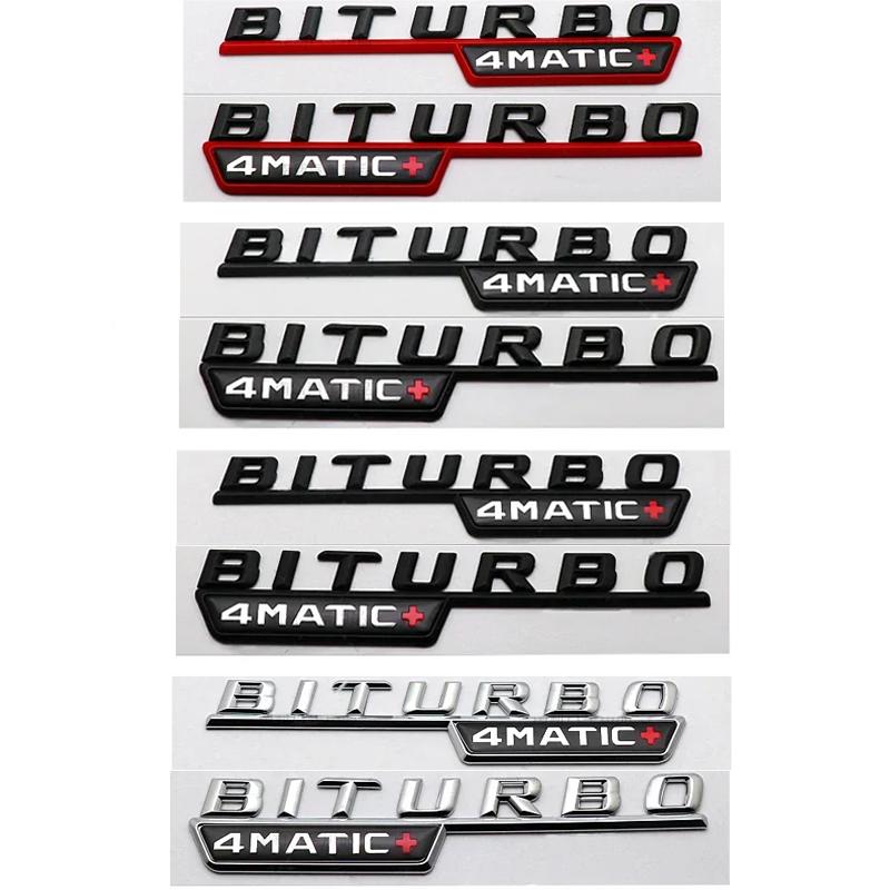 2pcs BITURBO 4MATIC Plus Logo Car Emblem Fender Badge Sticker For Mercedes Benz AMG C43 E43 GLE43 GLC43 W204 W203 W211 W205 X253 qq1