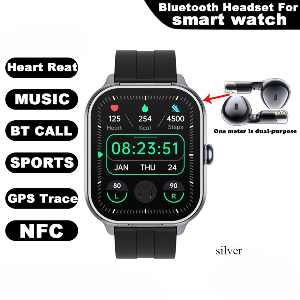 TWS 2 In 1 Smartwatch Earphone Bluetooth Headset Call Watch Men Health Monitoring NFC Women Sport Wristwatch With Earphone