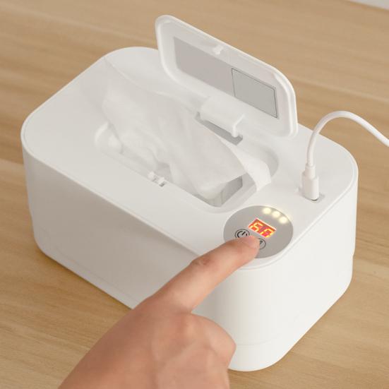Baby Wipe Warmer Portable Temperature Adjustable USB Powered Large Capacity Wet Tissue Dispenser Heater