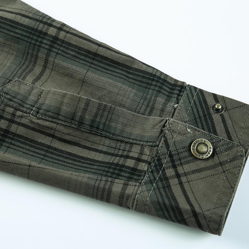 Мужская полосатая рубашка с длинными рукавами на весну и осень, военная повседневная рабочая рубашка большого размера на открытом воздухе