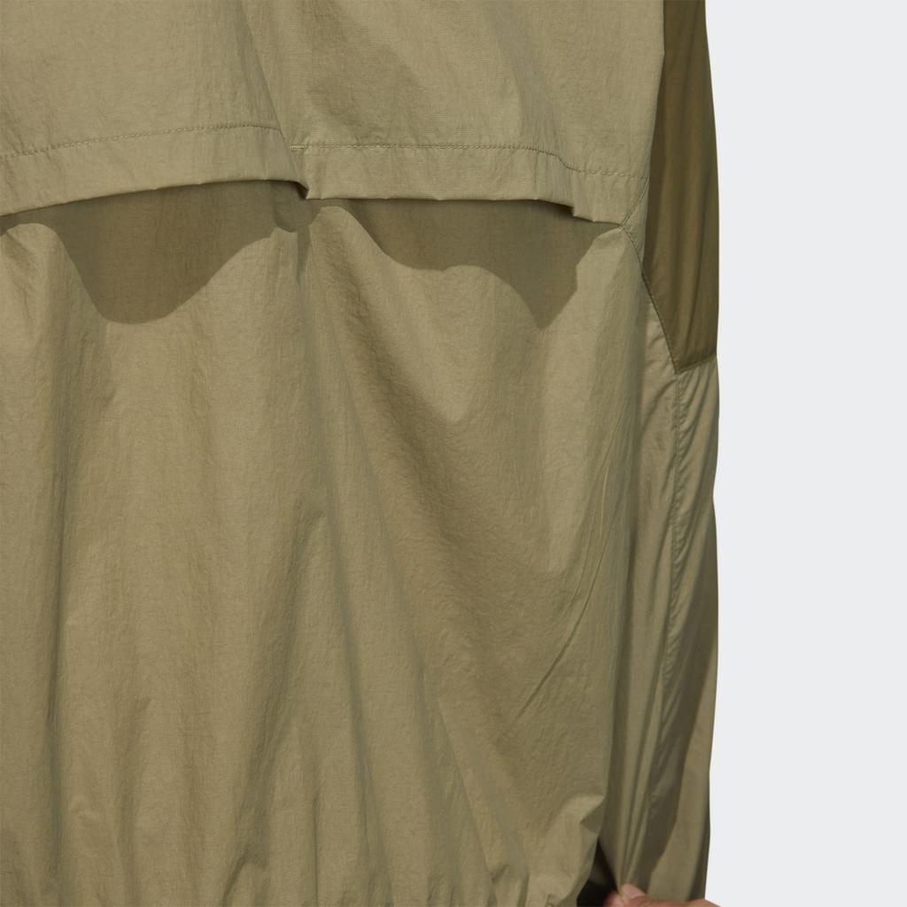 Adidas Color Block Logo Print Hooded Zip Long Sleeve Jacket Men Jacket Olive-Green HN4536