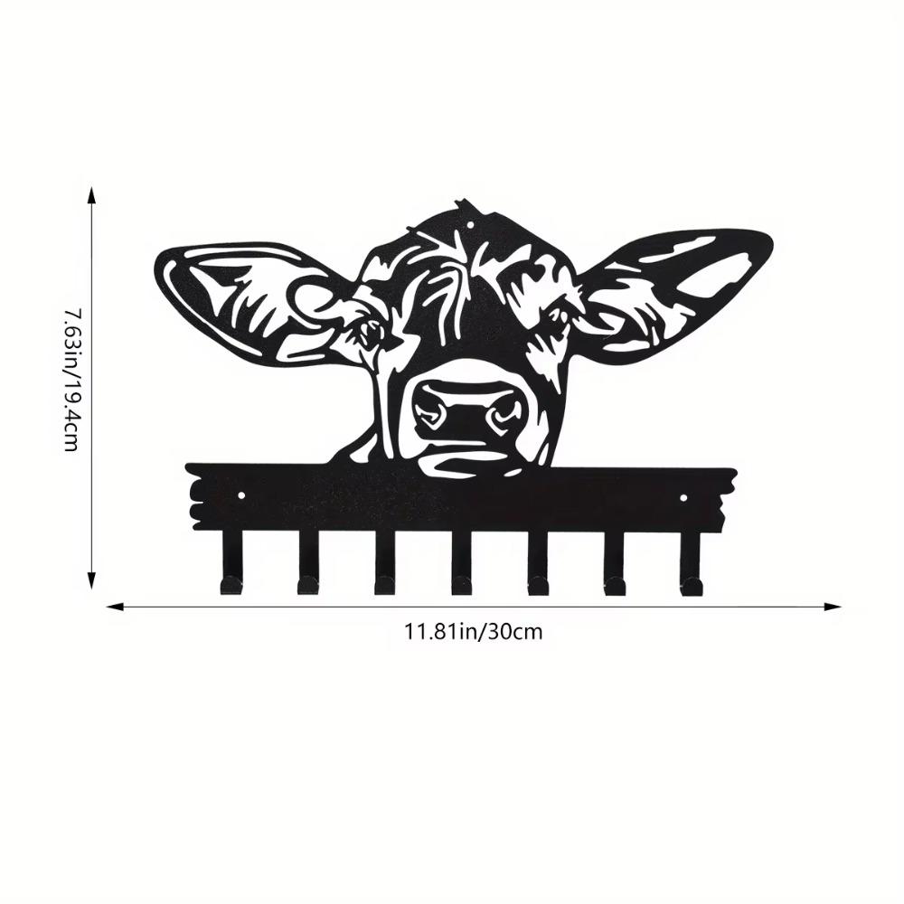 Декоративная вешалка на дверь в форме коровы - вешалка на 7 крючков для одежды, шляпы, полотенца и ключей, декор для дома и стен