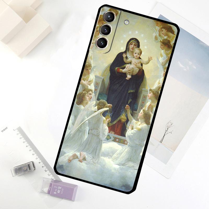 Virgin Mary Hope Religious Art Phone Case For Samsung Galaxy S25 S24 S23 S22 S21 S20 S26 Ultra S10 Plus S23 FE S25 FE Cover