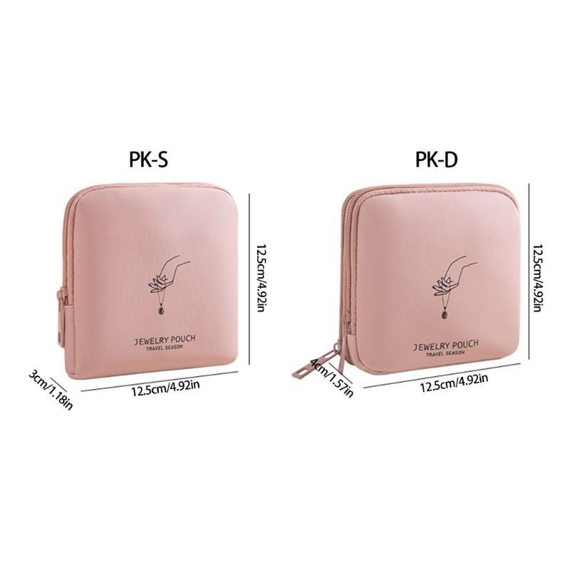 Travel Jewelry Case Multiple Sections Waterproof Soft Lining Earring Storage Bag