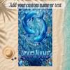 Mermaid Theme Soft Beach Towel Personalized Custom Name Text Towel Portable for Beach Pool Travel