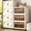 Plastic Foldable Storage Cabinet Installation-Free Folding Clothes Closet  Dressing Rooms