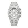 Couple Watch Large Dial Full Calendar Luminous Stainless Steel Strap Fashion Wristwatch