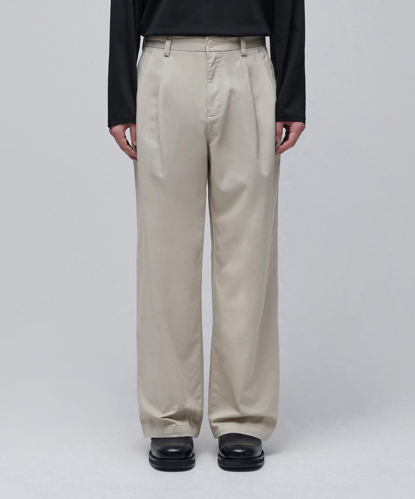 MUSINSA STANDARD Two-Tuck Wide Chino Pants [Light Beige]