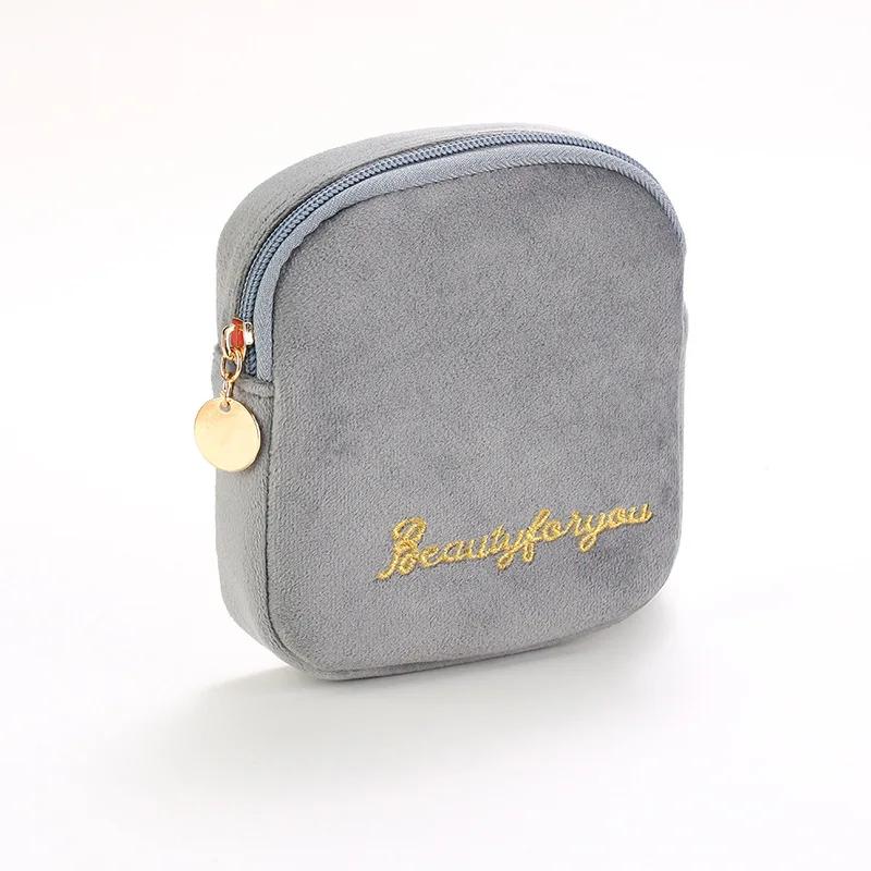 Flannel Makeup Bag Coin Purse Diaper Sanitary Napkin Storage Bag Jewelry Organizer Credit Card Pouch Case Tampon Pad Packaging