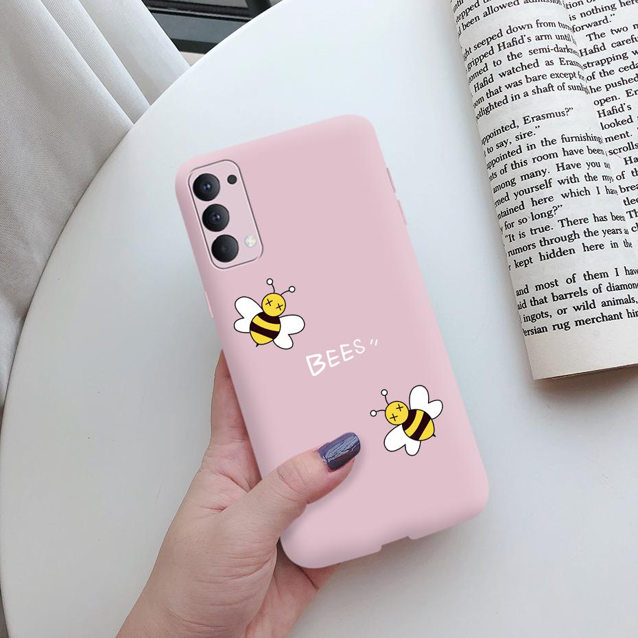 Чехол для OPPO Reno 4 pro 5G Милый Расписной Ударопрочный Матовый Мягкий ТПУ Задняя Крышка Телефона Для OPPO Reno 4 Reno4 Pro 5G 4G бампер Чехол