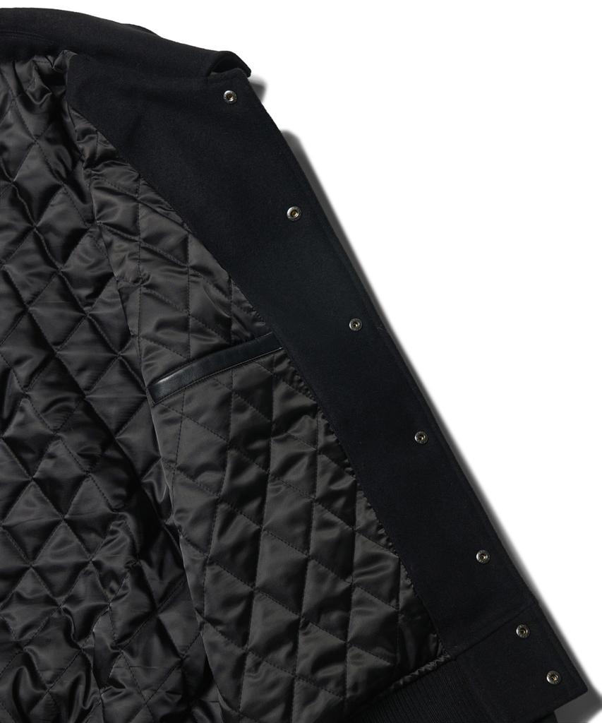 Musinsa Standard Wool Blend Collared Varsity Jacket [Black]