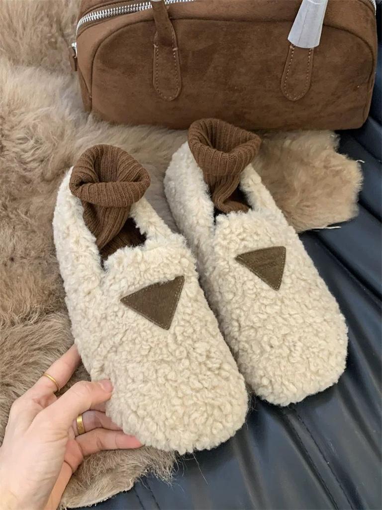 Туфли с круглым носком из овечьего меха, женские мокасины из меха ягненка, теплая зимняя обувь, женские мокасины из овечьей шерсти, туфли-лодочки из кудрявого меха, роскошный дизайнер