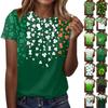 Women's T-shirt Casual Loose St. Patrick's Day Printed Crewneck Pullover Short-sleeved Top