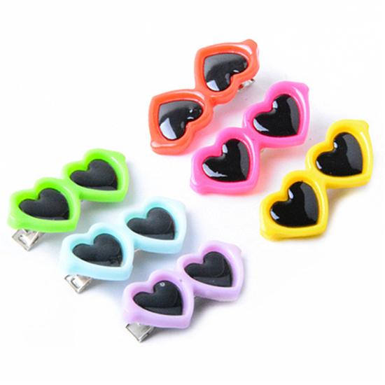 1/5/10Pcs Fashion Pet Dog Hair Bows Clips Love Style Doggie Boutique Sunglasses Pet Grooming