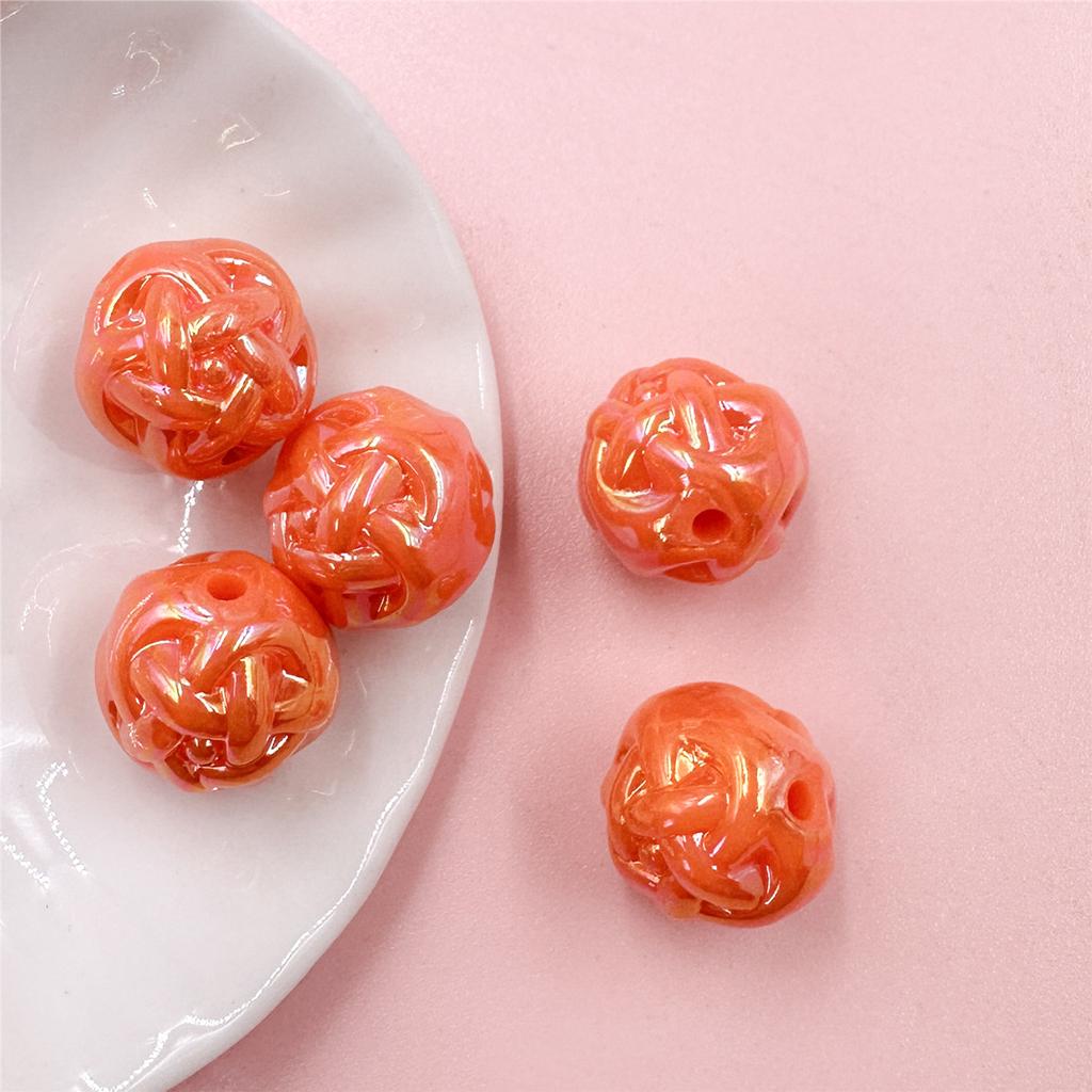 Ожерелье-браслет красочные DIY кремовая пряжа ручной работы 5 шт. цветочные шарики бусины аксессуары украшения акриловые бусины 14,8 мм