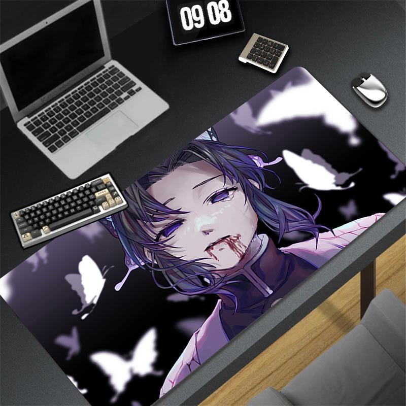 Demon Slayer Shinobu Kochou Purple Butterfly Fantasy Anime Extended Gaming Mouse Pad NonSlip AntiDirt Large Desk Mat