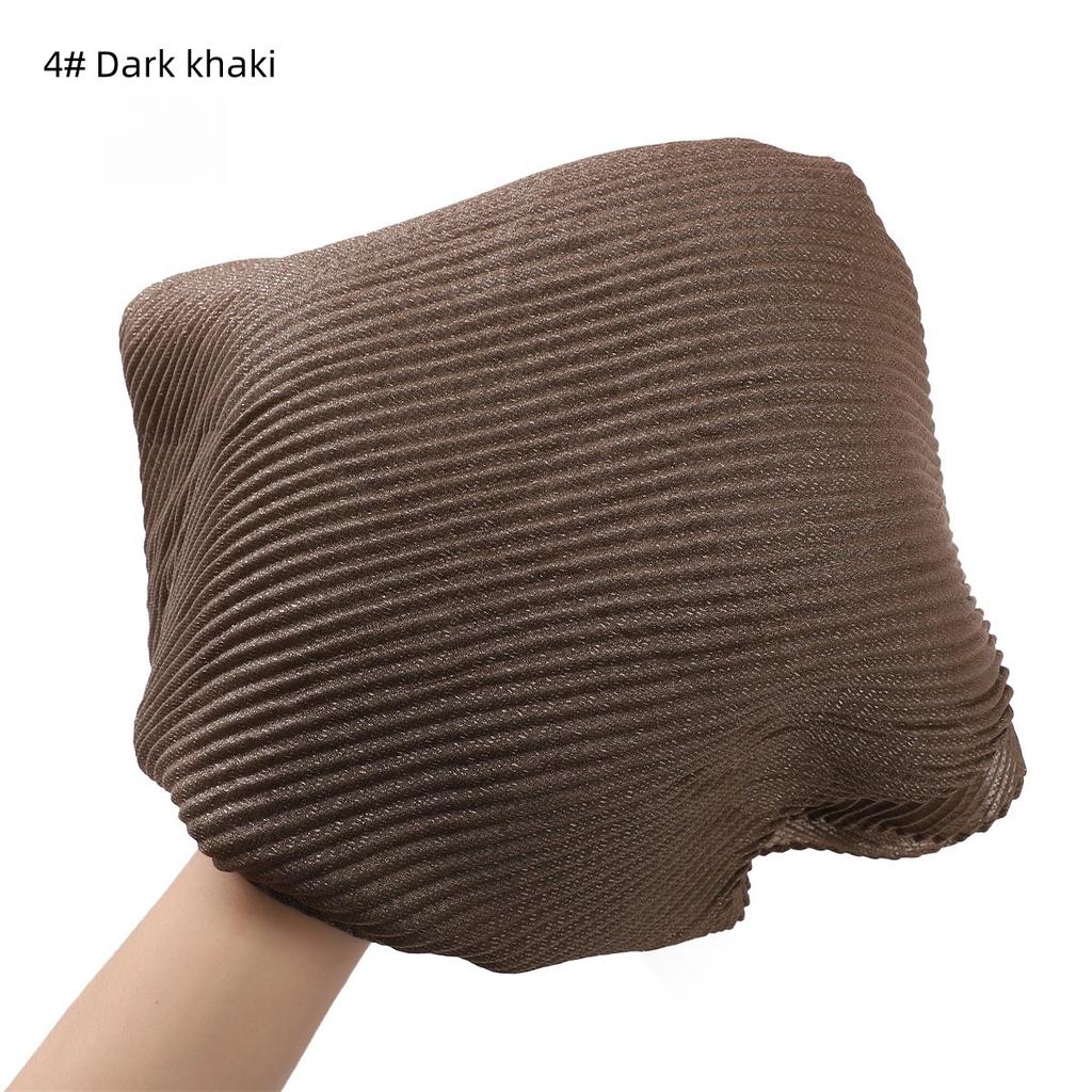 High Quality Breathable Women's Shiny Pleated Hijab Scarf Fashion Polyester Golden Sliver Crinkle Head Wraps Islamic Turban