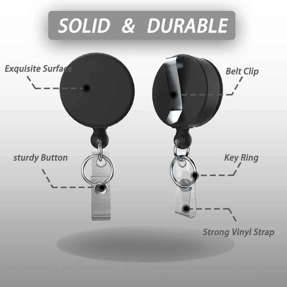 Rope Retractable Work Permit Card Set Hard Shell Protective Carabiner Reel Clip Student Card Protector Keychain Attachment