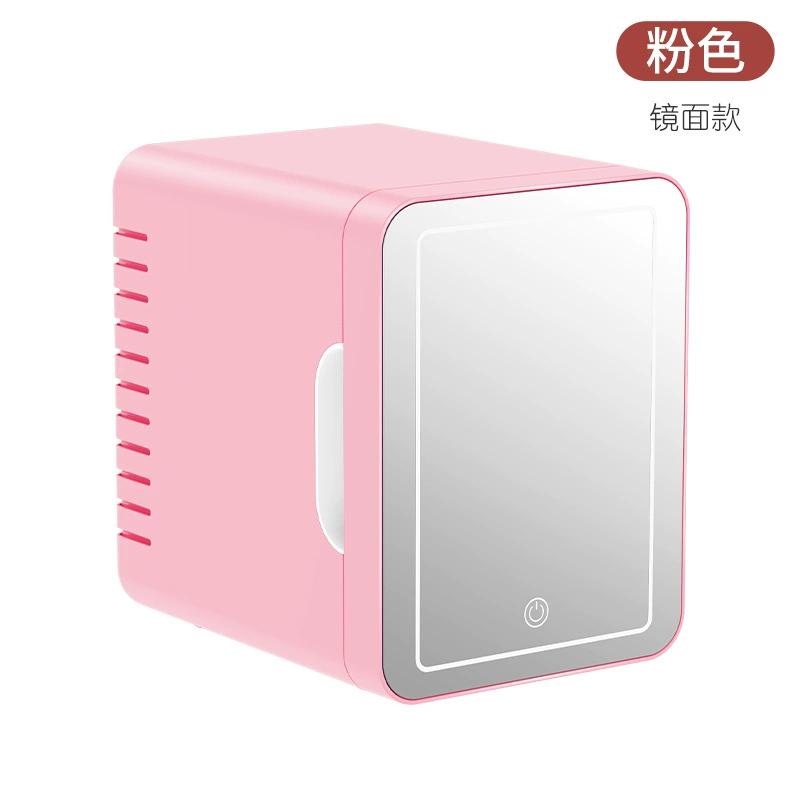 Mini refrigerador de maquillaje de 5L con espejo, nevera portátil para cosméticos y cuidado de piel