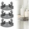 Triangle Suction Cup Corner Rack No-Drill Bathroom Storage Rack, 2026 New Corner Shower Rack with Towel Bar (Gray, 3 Layers)