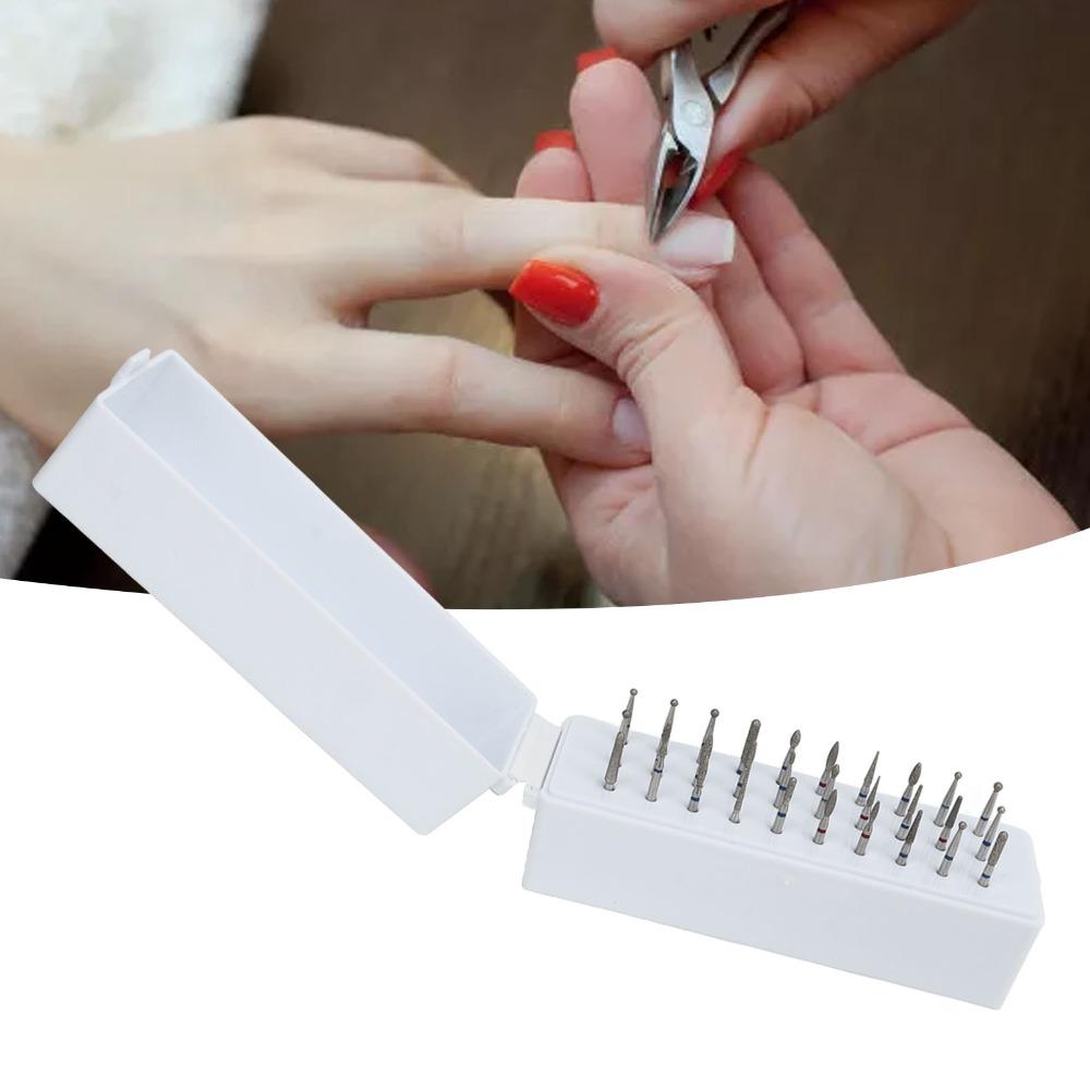 30pcs Portable & Durable Nail Drill Bits Set Professional Nail Art Accessory Organization