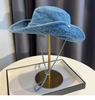 Винтажная джинсовая панама унисекс летняя шляпа от солнца для женщин мужчин кепка для кемпинга с УФ-защитой шляпа западного ковбоя рыбака