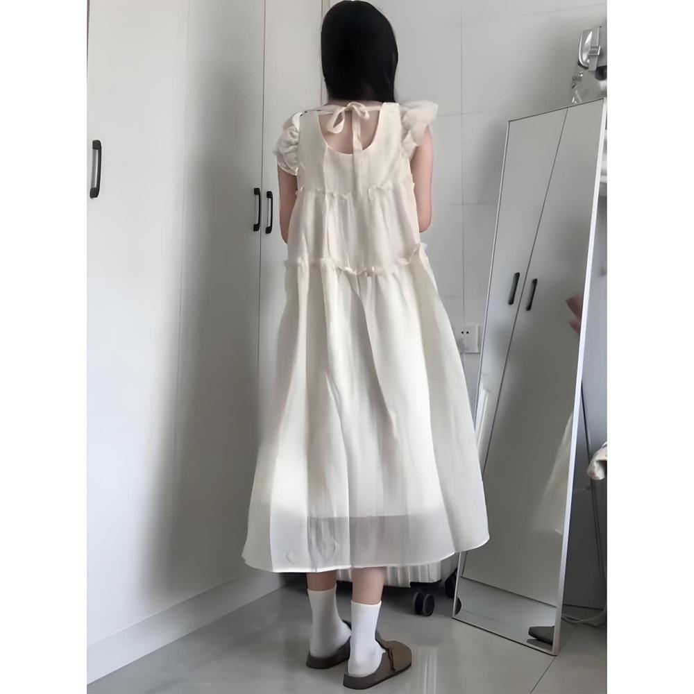 Gentle Xiaofei Sleeve Wind Xiaofei Sleeve Dress Temperament New Student Summer Sweet Loose Skinny Long Dress