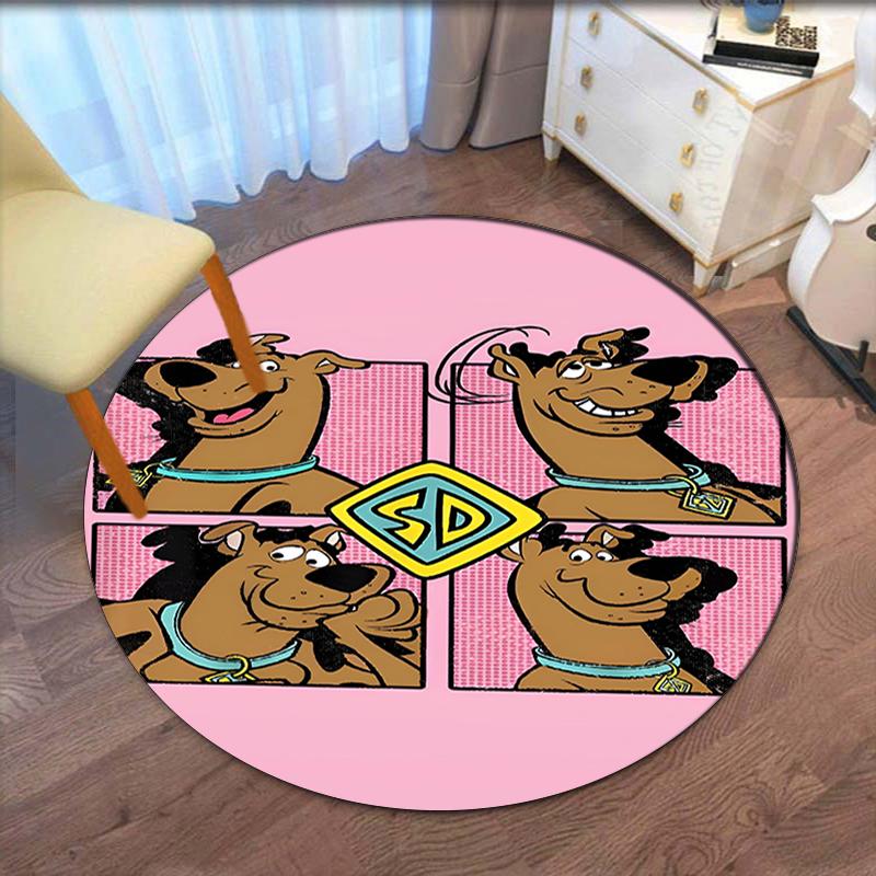 Scooby-Doo Printed Round Rug Carpet Chair Rug Area Rug Entryway Doormats,for Office Chair Living Room Bedroom Kitchen Room.